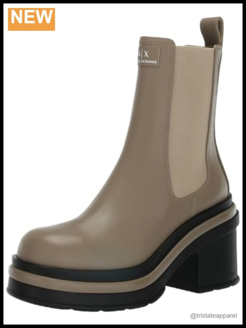 Womens Chunky Block Heel Platform Chelsea Boot Pull-On Casual